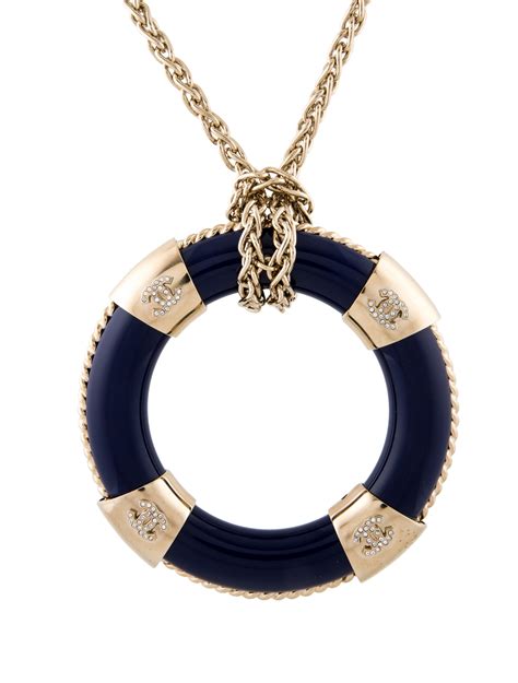 chanel life preserver necklace|Chanel long necklace.